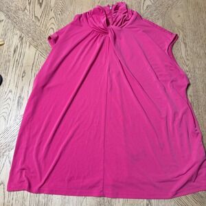 Michael Kors Womens 2X Pink Sleeveless Mock Neck Blouse Top‎